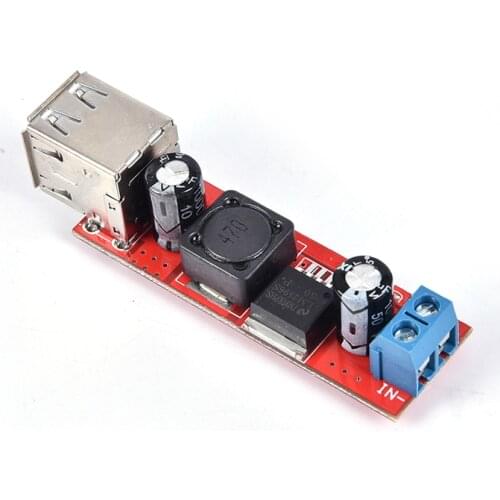1PCS DC 6V-40V To 5V 3A Double USB Charge DC-DC Step-down Converter Module For Vehicle Charger LM2596 Dual USB