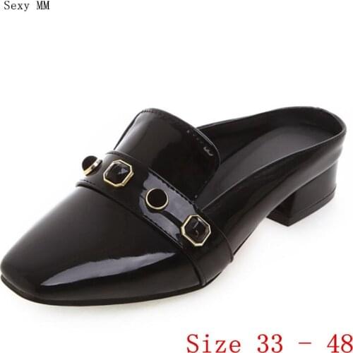 Low Heels Women Pumps Slingbacks Low Heel Shoes Stiletto Woman Party Shoes Plus Size 33 - 40 41 42 43 44 45 46 47 48