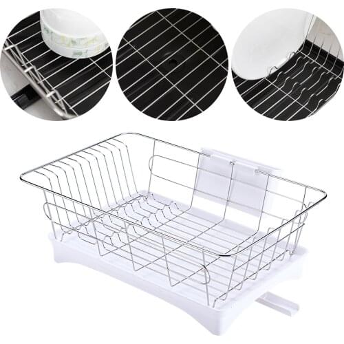 Stainless Steel Dish Rack with Drainage Outlet Storage Rack for Dishes Sink Drying Shelf Bowl Holder Storage Chopsticks Holder