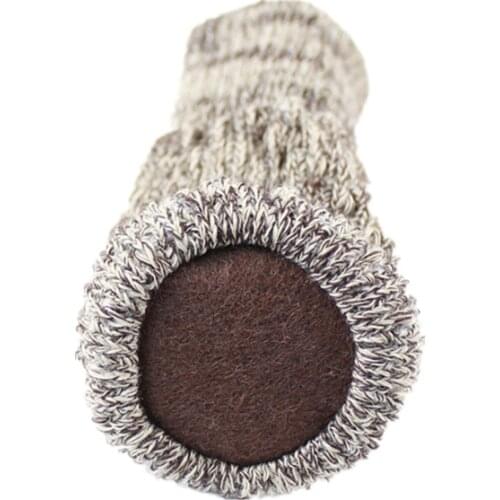 4pcs/set Knitting Stitched Round Bottom Antiskid Felt Foot Cover Furniture Table Chair Stool Foot Sleeve Shock Protection Pad