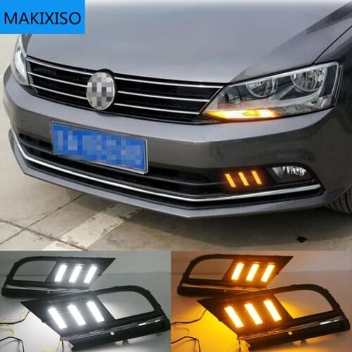Fog lamp For Volkswagen VW Jetta Sagitar MK6 2015-2018 car styling driving LED DRL Daytime Running Light Daylight