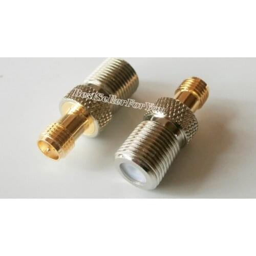 1Pcs RPSMA RP SMA Female(male Pin) To F-Type Female Jack Straight Coax RF Adapter ConnectorBrass