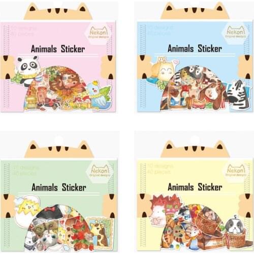Various Animal Collection Decorative Sticker Set Diary Album Label Sticker DIY Scrapbooking Stationery Stickers Escolar