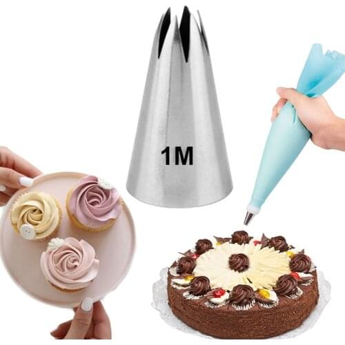 Rose Pastry Nozzles Stainless Steel Cake Decoration Tip Pastry Bag #1M Stainless Steel Piping Icing Nozzle Pastry Cookies Tools