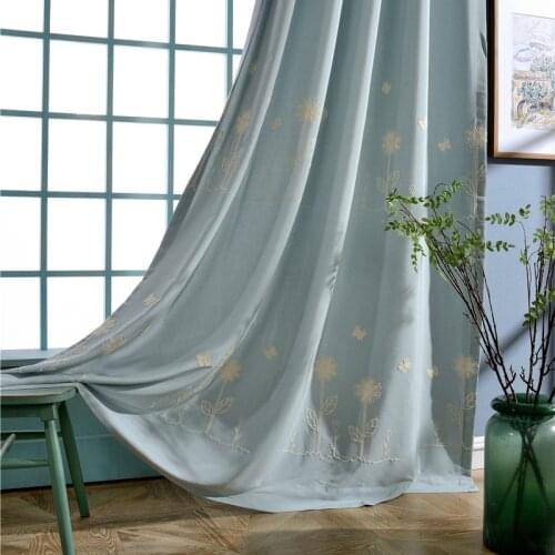 Modern Simple Curtain Embroidered Curtain Tulle Curtains For Living Room Bedroom