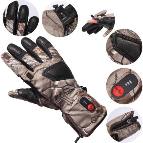 SAVIOR Winter Warm Rechargeable Battery Heated Hunting Gloves Electric Heating Gloves for Skiing Racking Cycling Fishing