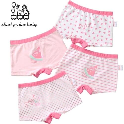 4Pcs/lot Girls Panties Boxer Pants Soft Girls Panties Kids Underwear for Cotton Sweet Print 4 Colors Baby Grils Safety Pants