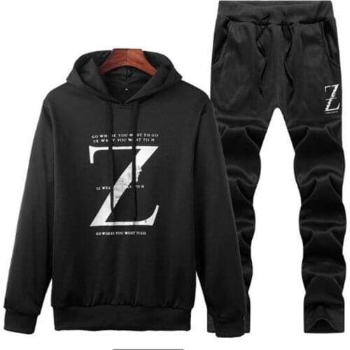 2019 Spring Running Sets Men Sport Suits Sportswear Set Polyester Fitness Training Gym Cycling Tracksuit Zip Pocket Jogging Suit