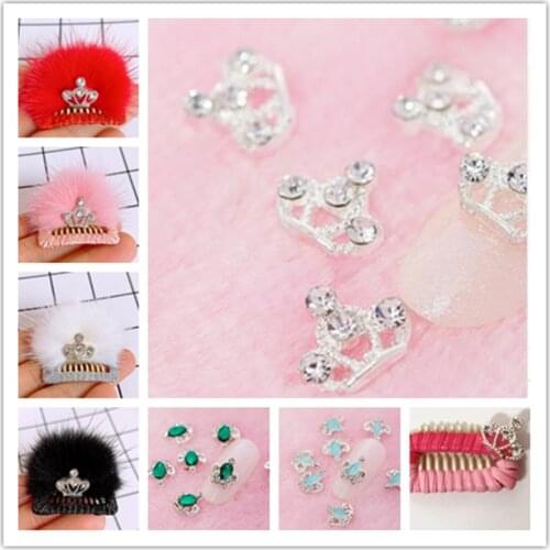 Pet Dog DIY Hair Clip Accessories Hair DIY diamond mini alloy small crown 50pcs/lot