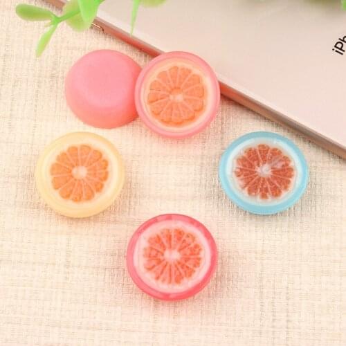 25*25mm Jelly fruit slices lemon hair rope diy hairpin accessories diy plastic phone case diy resin cabochon Clay beads charms
