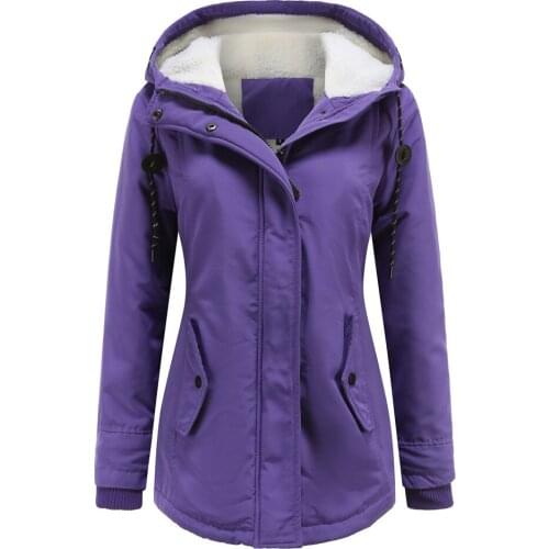 Winter Jacket Women Hooded Parkas Woman 2021 Violet Pink Red Padded Coats Female Overcoat Green Black Clothes Manteau Femme New