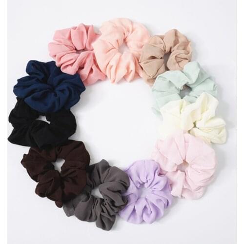 Women Korean Chiffon Scrunchie Headwear Girls Elastic Hair Ties Scrunchies Woman Fashion Ponytail Holder Hair Accessories 2021