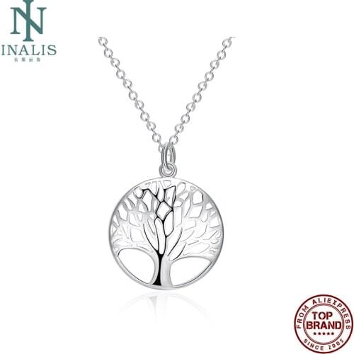 INALIS Fashion Hollow Tree Necklace Silver Plated Woman Necklace Boutique Jewelry to Send Friends Romantic Anniversary Gifts