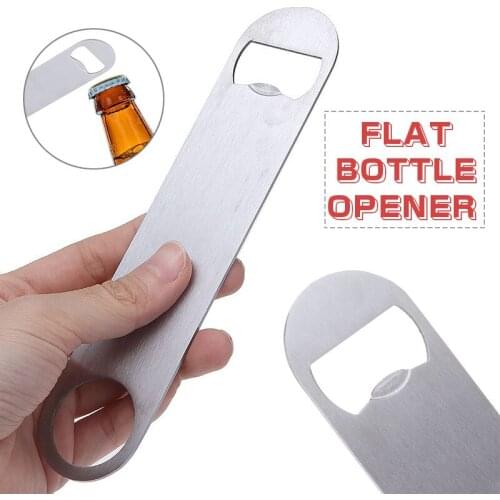 1pc Beer Bottle Flat Opener Professional Bar Openers Stainless Steel Restaurant Party Blade Kitchen Tool 17.5*3.8cm