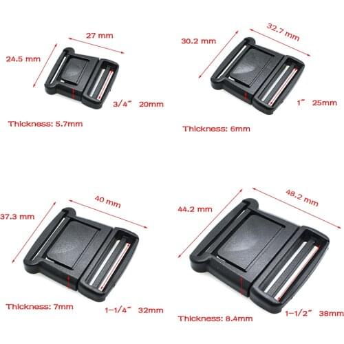 1pcs High Quality Plasit Center Release Buckle Strap buckle Cat / Dog Collar Bra Accessories Belt buckle Black