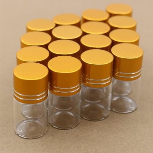 100 PCS/lot 22*40mm 8ml Small Glass Jars Golden Plastic Cap storage jar Glass Bottle Test Tube Vial Diy Containers Bottles