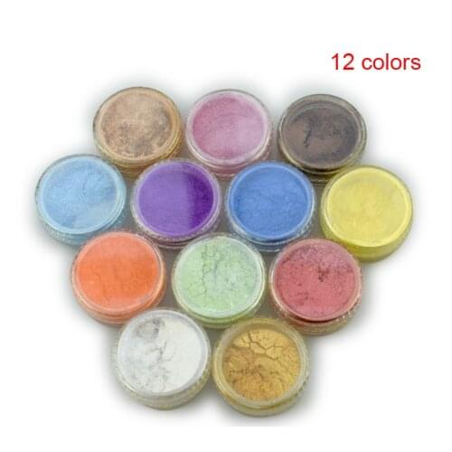 12 Color Mica Pigment Powder for Soap Cosmetics Resin Colorant Dye Nail Art SANA889