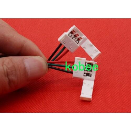 3PIN LED Strip connectors 10mm PCB connection for double color/Color Temperature Led Strip NO WELDING double END