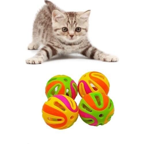 Mixpet Rattle Cat Play Ball 5 cm 4 Pieces