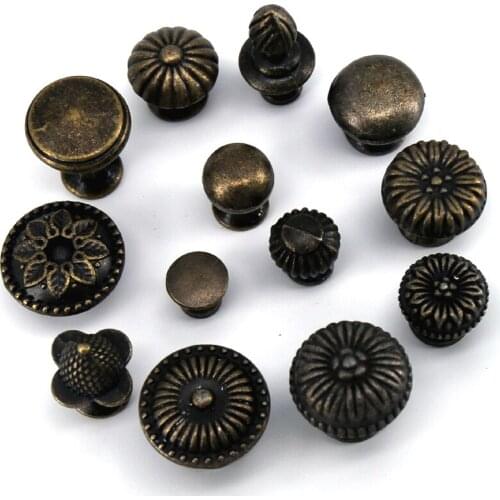 4PCS Antique Bronze Decorative Hardware Furniture Handle Mini Jewelry Box Drawer Cabinet Cupboard Door Pull Knob