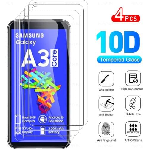 4Pcs Full Cover Protective Glass For Samsung Galaxy A3 Core Tempered Glass Screen Protector Film For Sansung Sumsung A 3 A3Core