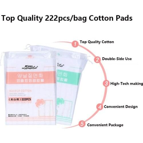5 Bags Thickened Cotton Pads Makeup Remover Three Layer Double-Side Facial Cleaning Wipe Nail Cleaning Paper Makeup Tool