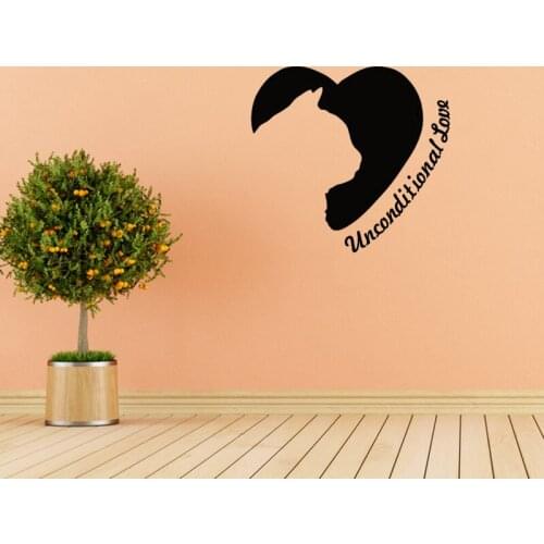 KUCADA unconditional love cat pet wall sticker for home decoration removable wallpaper mural art decor wall decal WP1015