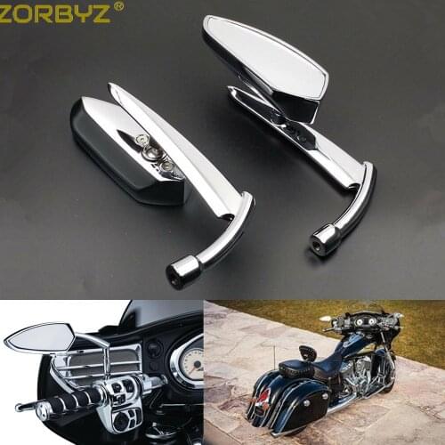 ZORBYZ Motorcycle Chrome Sickle Rearview Side Mirror For Harley Kawasaki Yamaha Honda Chopper Crusiers Touring Custom