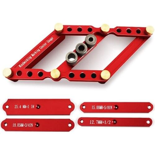 Woodworking Marking Center Gauge 6/8/10Mm Wood Dowel Hole Drilling Guide Woodworking Positioner Locator Tool