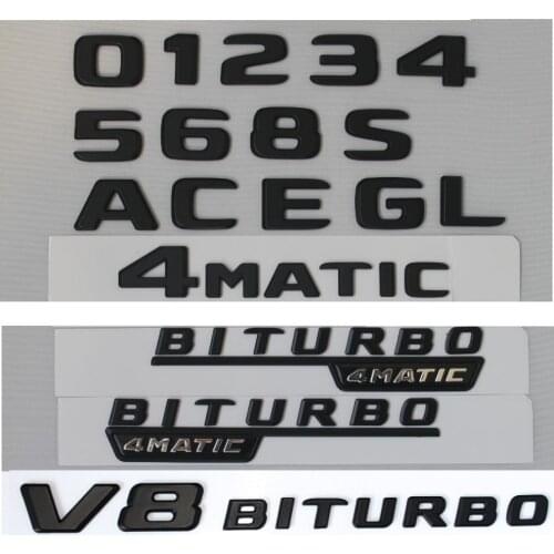Black Trunk Letters Number Badge Emblems for Mercedes Benz A C E G S SL GLS GLE CLS CLA Class AMG 4MATIC 2017 2018 2019 2020
