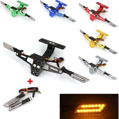Motorcycle Rear License Plate Mount Holder and Turn Signal Light For Honda For Kawasaki Z750 Z800 For YAMAHA MT MT07 MT09 MT10