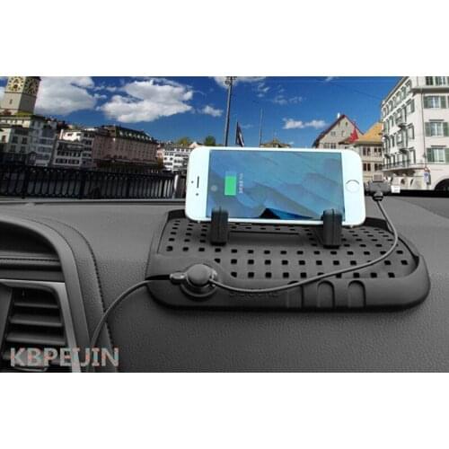 For Renault clio megane 2 3 captur logan Multi-functional Car Navigation Mobile USB Charger Phone Anti-Slip Mat accessories