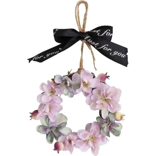 Door Wreath Decorative Wreath Mini Wreath Natural Wreath Country House Advent Wreath with Bowknot