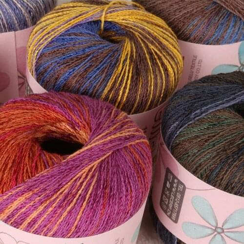 Free shipping New color 300g(50g*6pcs) Cotton Yarn Crochet Thin Threads For Hand Knitting Baby Coat Sweater Stereo