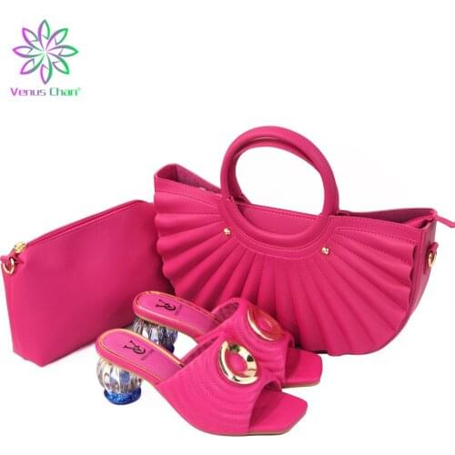 Italian Nigerian Women Party Pumps High Heels Italian Designer Shoes and Bags Matching Set Italy Shoes and Bags Set for Woman