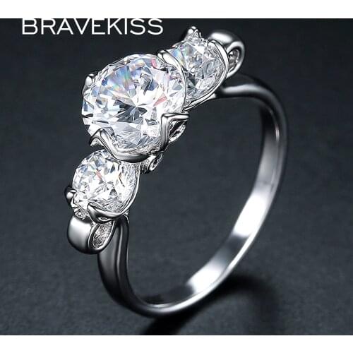 BRAVEKISS Classic CZ Flower Wedding Ring For Women accesorios mujer Ring With Stone Mujer Engagement Rings Jewlery 2019 BUR0399