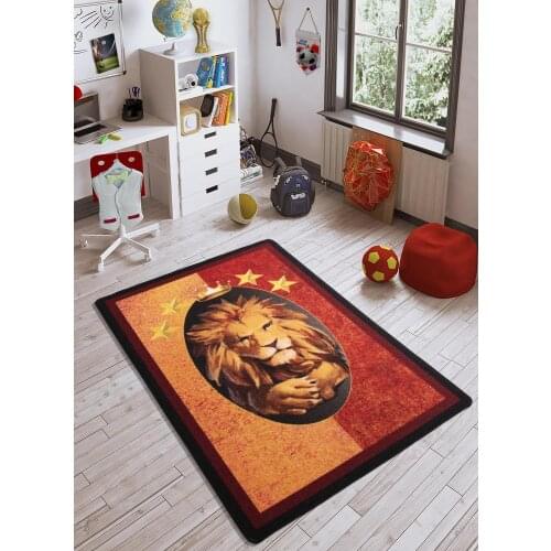 Confetti 133x190 Lion Galatasaray Gs Yellow Red Young Room Carpet