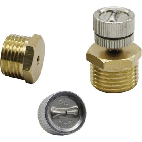 Brass 3/16" Low Pressure Fan Shaped Misting Nozzles 90 Degree Spray Atomizing Nozzles Garden Irrigation Cooling Humidity 20Pcs