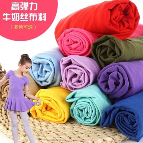 Fashion milk silk knitted spandex elastic fabric performance clothing performance clothing dance clothing multi color fabric