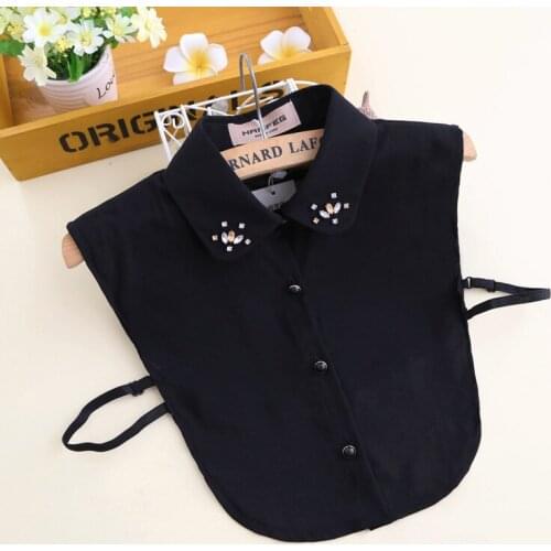 Fashion aesthetics Korean version students go false collar womens shirt collar hand-nailed beaded false collar false collar