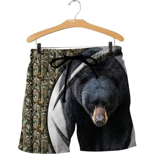 Love bear 3D all print mens and womens casual beach shorts fashion street hip hop shorts 333