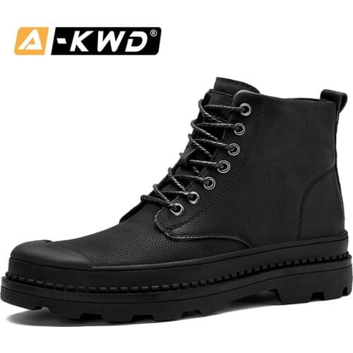 Black Fur Winter Men Boots With Fur Snow Boots Lace Up Keep Warm High Tops Sneakers Men Simple Winter Boots Men Outdoor Fashion