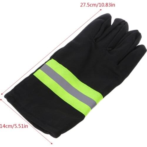 Fire Protective Gloves With Reflective Strap Resistant Flame Safety Equipment