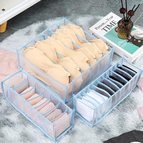 Dormitory Closet Organizer for Sock Home Separated Underwear Storage Box Clothes Bra Divider Organizer Foldable Drawer Organizer