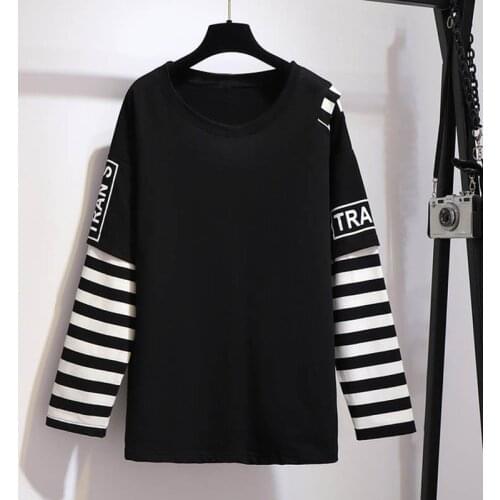 Autumn sweatshirt women plus size bust 155cm 6XL 7XL 8XL 9XL 10XL sweatshirt women black color