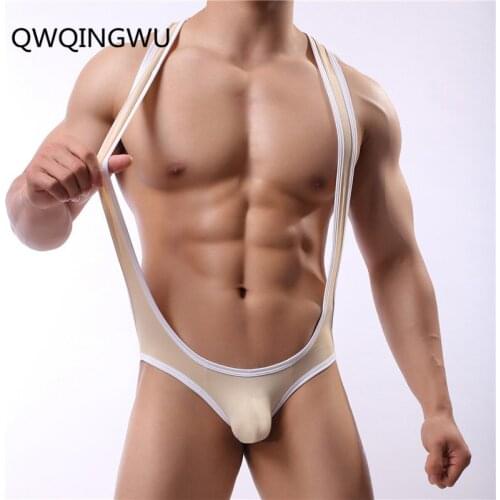 Onesie Vest Pajamas 2018 Brand Summer Sexy Ice Silky Ultra-thin Male Underwear Body Shaping Homewear Men Pajama Wrestling Suit
