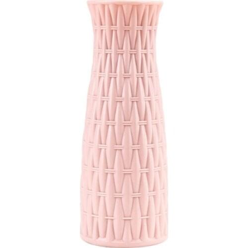 Nordic Plastic Vase Imitation Ceramic Flower Pot Rattan Arrangement Container U2JC