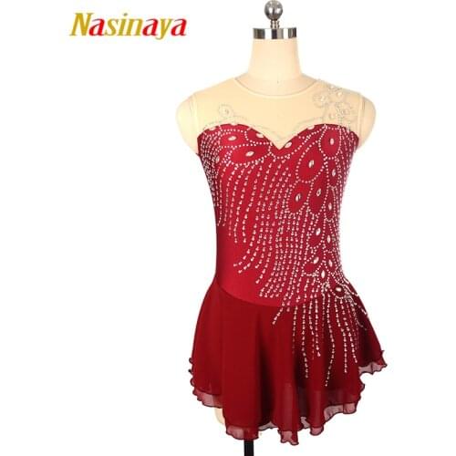 Nasinaya Figure Skating Dress Customized Competition Ice Skating Skirt for Girl Women Kids Patinaje Gymnastics Performance 163