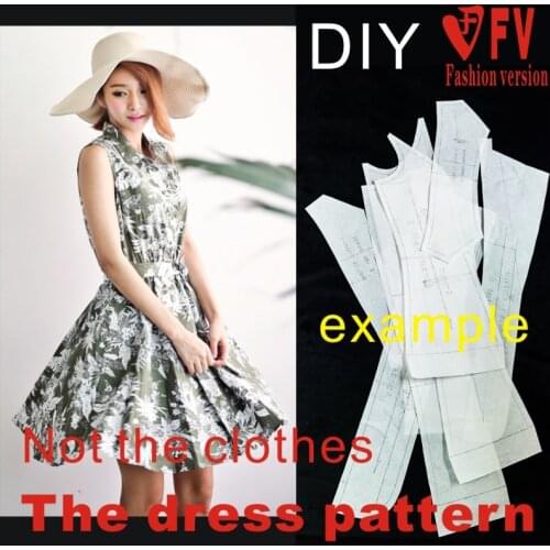 Dresses Sewing Pattern Template Cutting drawing Clothing DIY ((Not selling clothes)) BLQ- 182