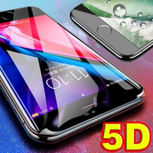 Full Cover Screen Protector For iPhone 8 7 Plus X Glass 5D Curved Tempered Glass For iPhone 6 6s Plus 7 8 Protective Film Glass